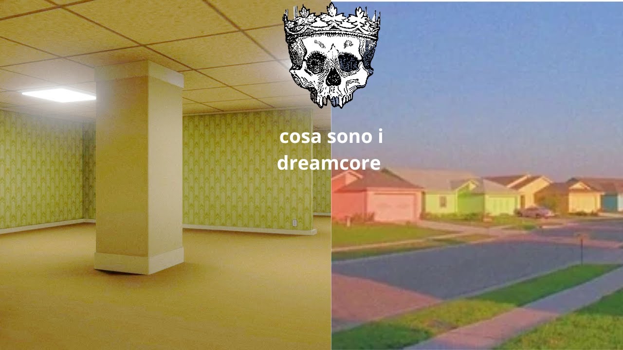 House on flat land, dreamcore aesthetic