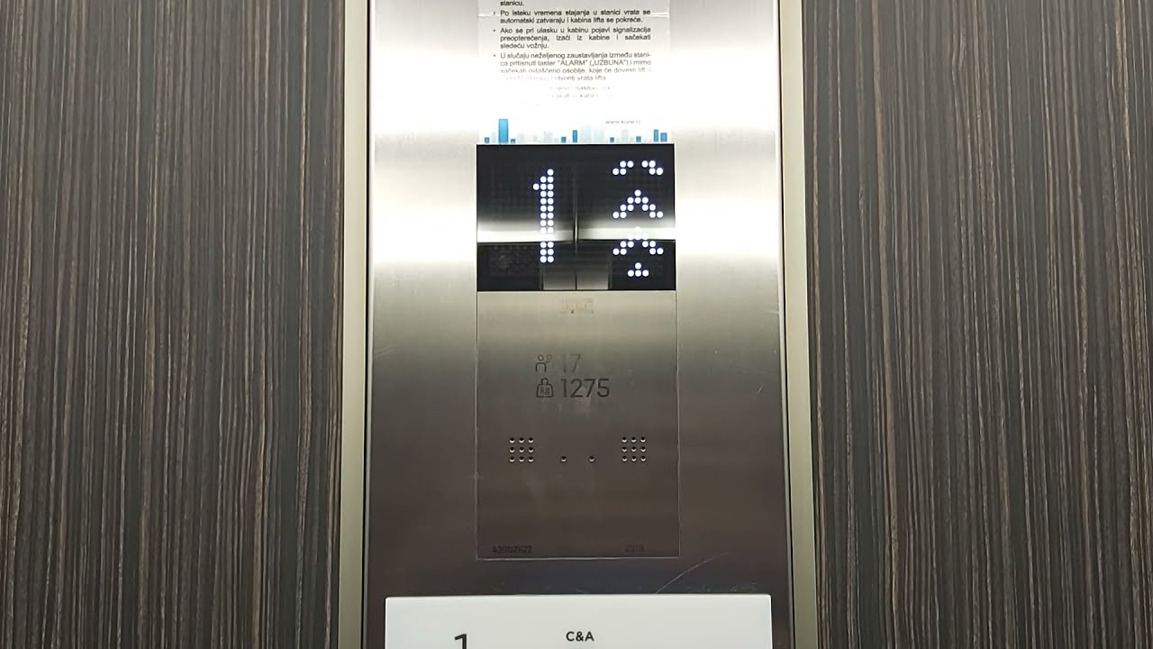 Brand New 2019 Kone Ecodisc Traction Elevator At BEO SC Belgrade,Serbia