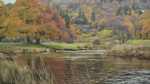 Demo, the River Brathay in November - painting wat...