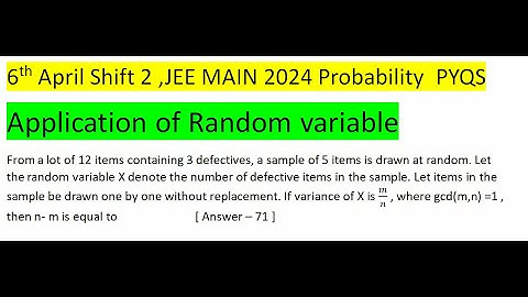From a lot of 12 items containing 3 defectives, a sample of 5 items is drawn at random. Let the