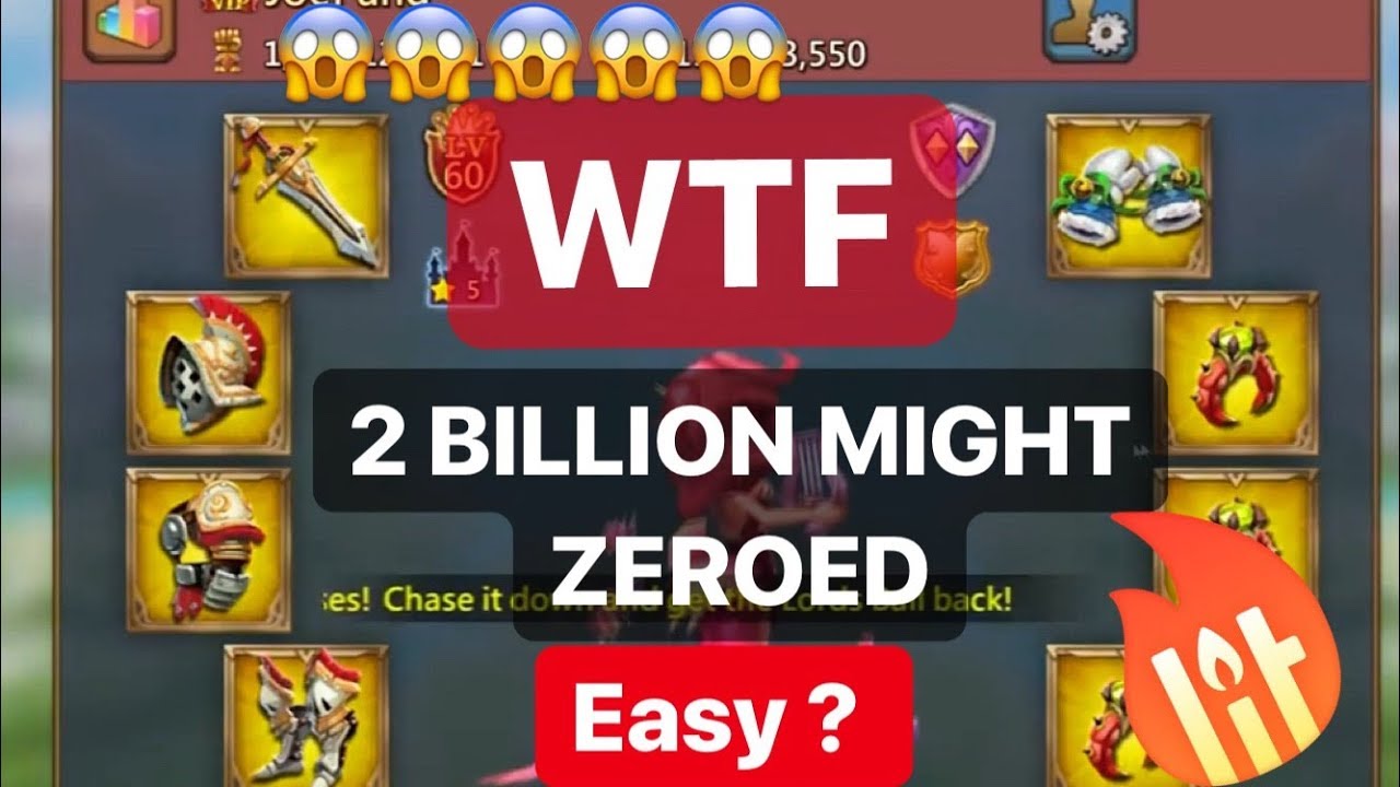 2 BILLION MIGHT CHAMPION GEAR ZEROED Lords Mobile YouTube