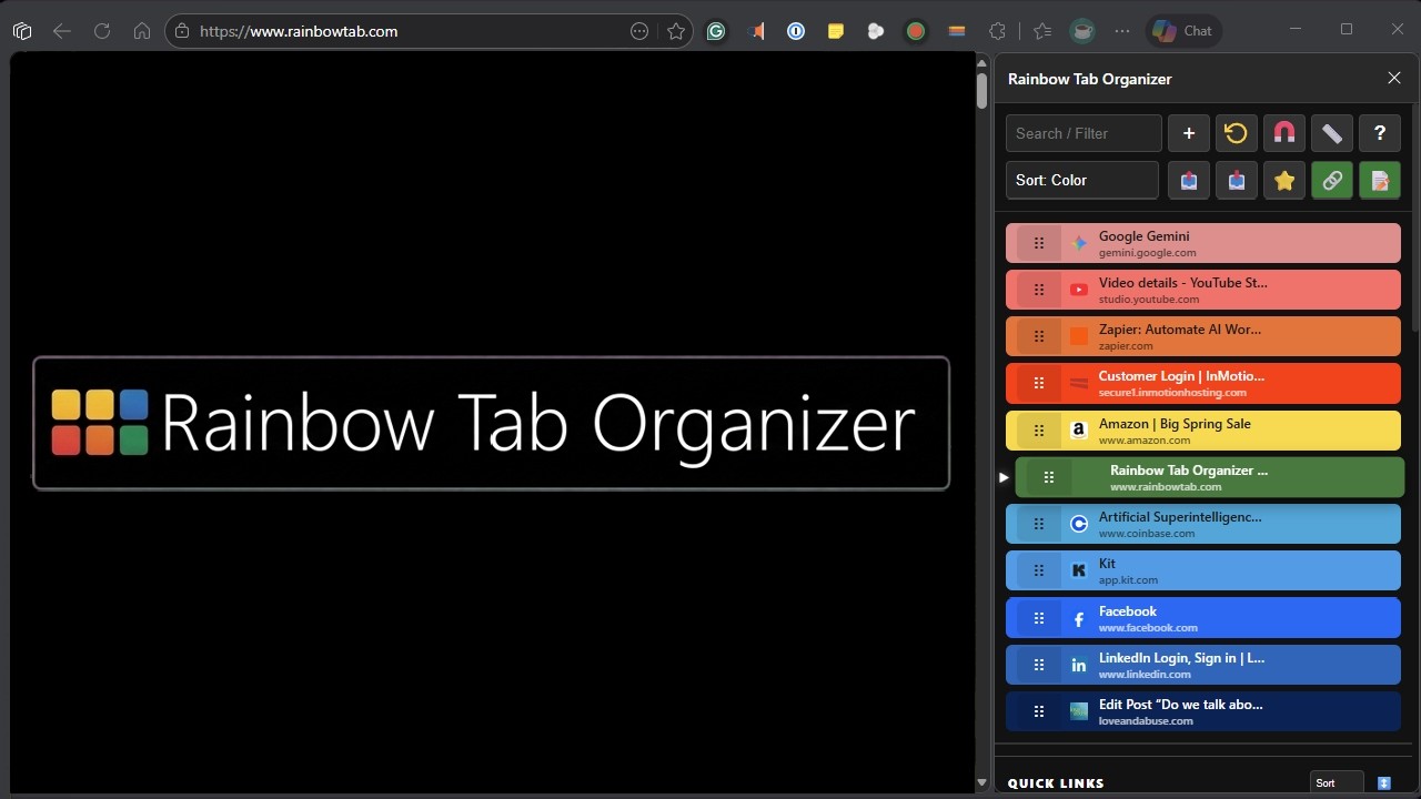 Rainbow Tab Organizer - The tab manager that allows you to color your ...