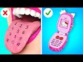 AMAZING DIY KITTY PHONE HACKS FROM CARDBOARD || Creative Parenting Ideas By 123 GO! Series