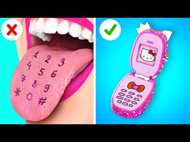 AMAZING DIY KITTY PHONE HACKS FROM CARDBOARD || Creative Parenting Ideas By 123 GO! Series class=