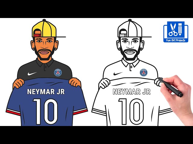 Drawing Neymar Jr / Step by Step easy with Pencil / how to draw Neymar Jr -  YouTube