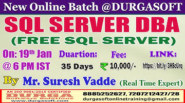 SQL SERVER DBA Online Training @ DURGASOFT