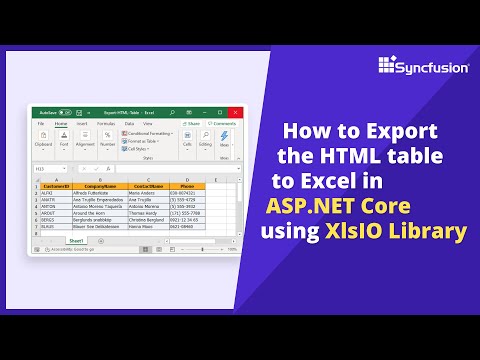 How to Export HTML Table to Excel in ASP.NET Core using the XlsIO Library