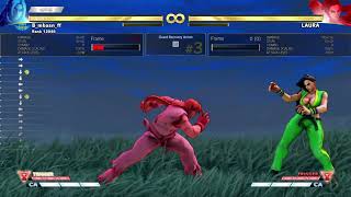 STREET FIGHTER V - Ken meaty L Hadoken post throw corner setup.