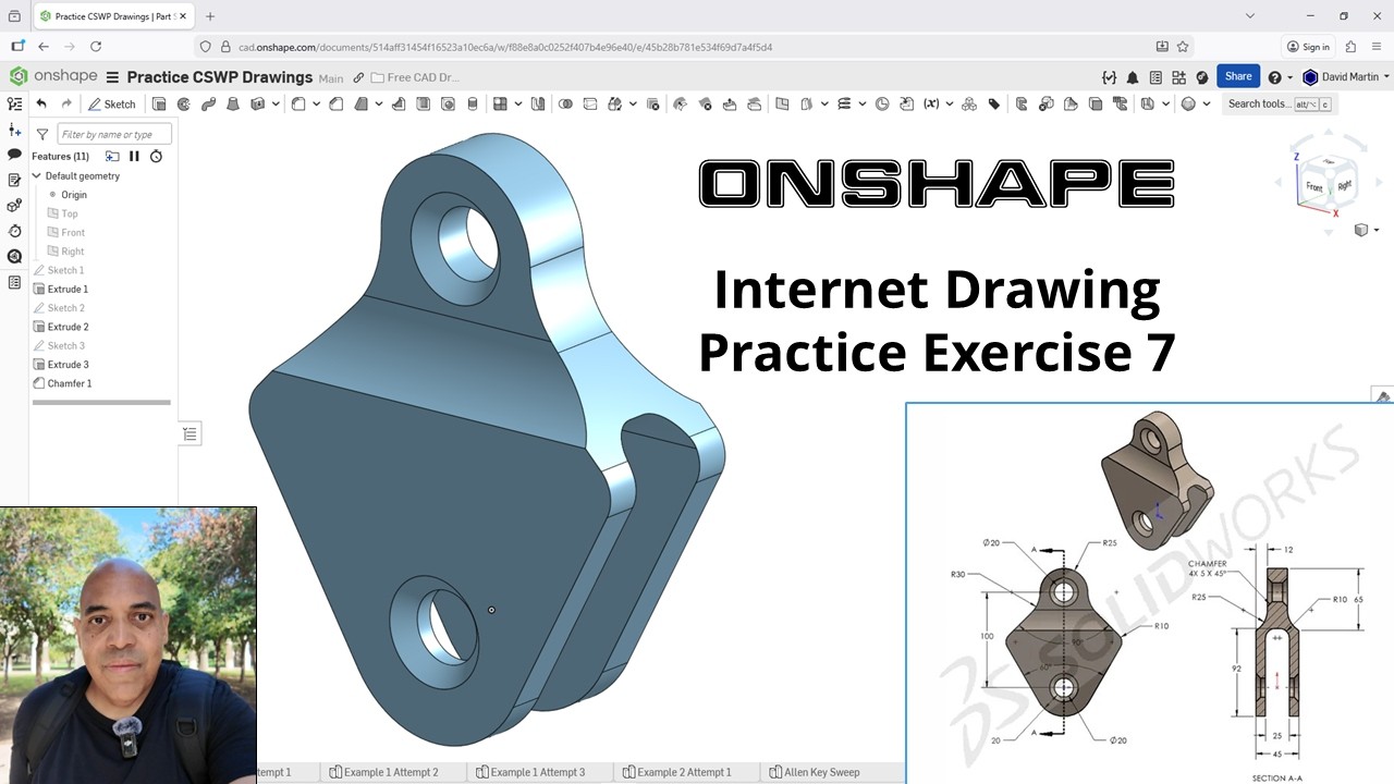 Onshape - Internet Part Modeling Example 7 - YouTube
