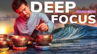 DEEP FOCUS ZONE ★ ENTER FLOW STATE with Pure Raw Singing Bowl Frequencies | No SoundFX • DIM SCREEN