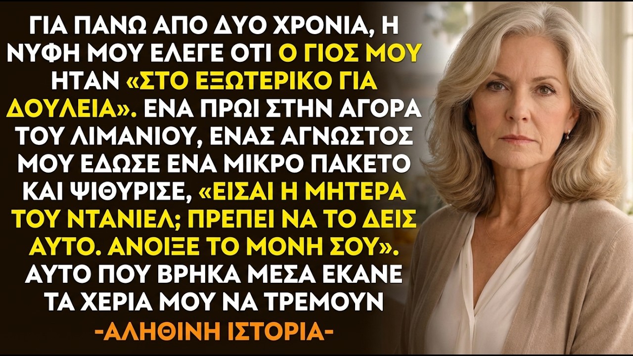 Πίστευα ότι ο γιος μου δούλευε στο εξωτερικό μέχρι που ένας άγνωστος μου έδωσε ένα πακέτο.