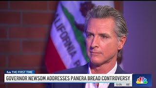 Gov. Gavin Newsom addresses Panera Bread controversy