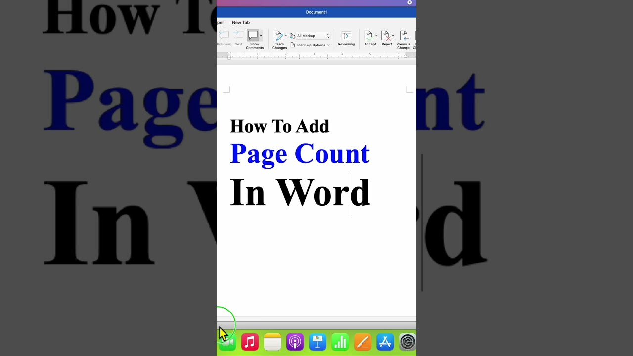 Page Count In Word Document YouTube Page Count In Word Document YouTube