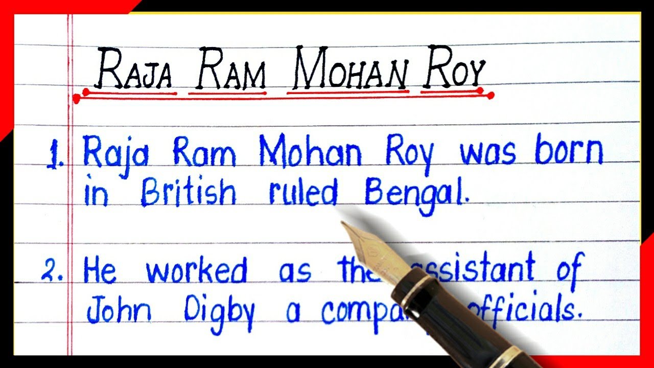 raja ram mohan roy in english short essay