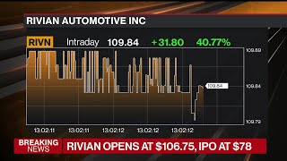 Rivian Opens at $106.75 With $93 Billion Market Value