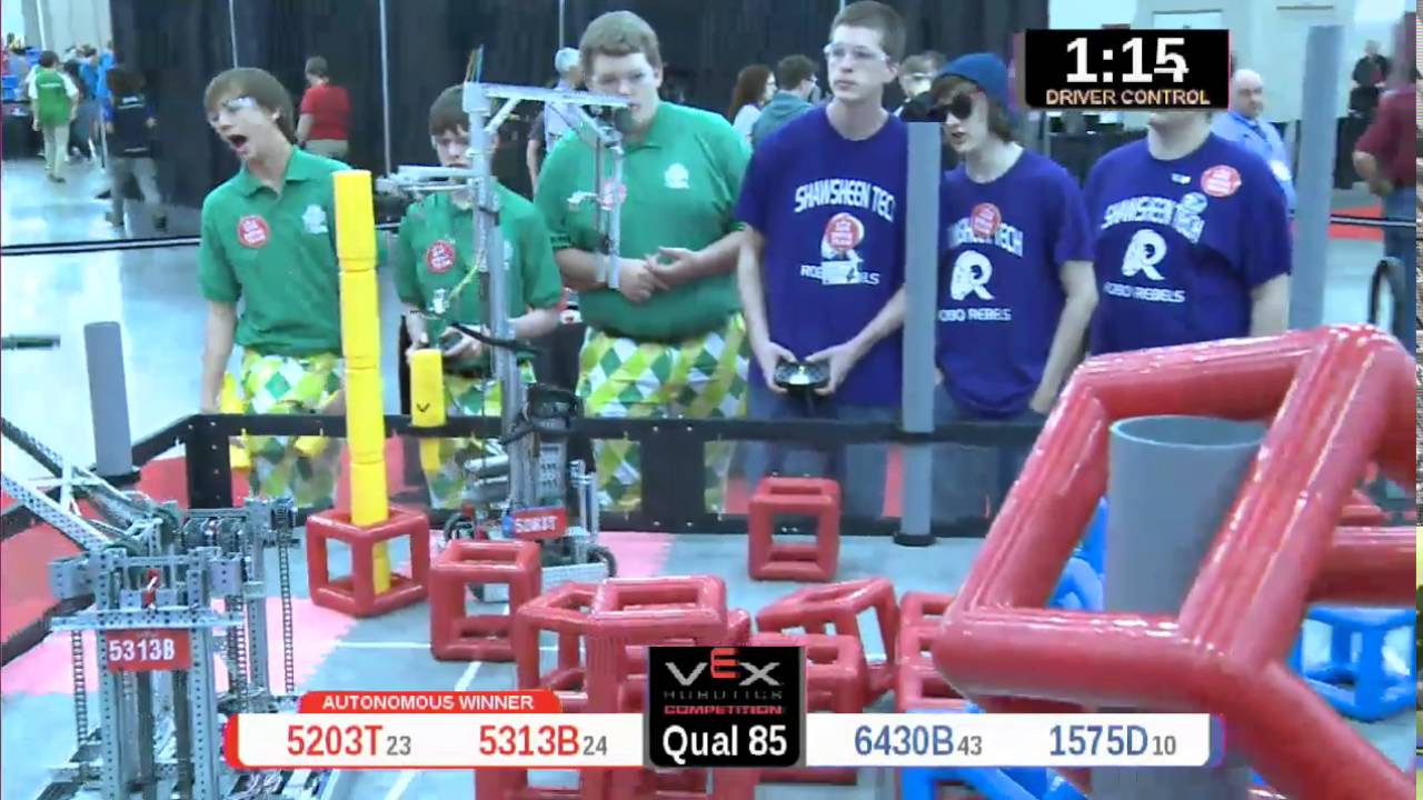 2015 VRC Engr Q85 - 5203T 5313B vs 6430B 1575D - 66 to 46 - VEX Worlds 2015 - Engineering Division