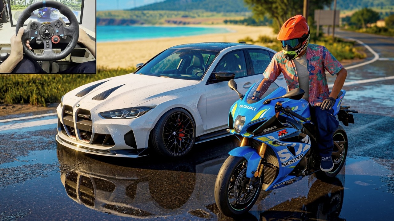 Suzuki GSX-R1000R &  BMW M3 CS - The Crew Motorfest | | Logitech G29 Gameplay