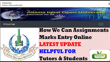 How We Can Assignment Marks Entry Online Of AIOU Students || Complete Information Latest Update AIOU