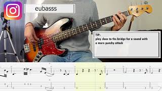 Queen - Face It Alone BASS COVER + PLAY ALONG TAB + SCORE Resimi