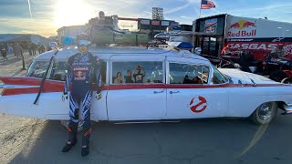 Ghostbusters: Frozen Empire Ecto-1 makes surprise appearance at Anaheim 2 Supercross
