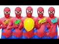 Spider Man Popping Balloons with Nerf Guns | Nerf War | Spider-Man In Real Life