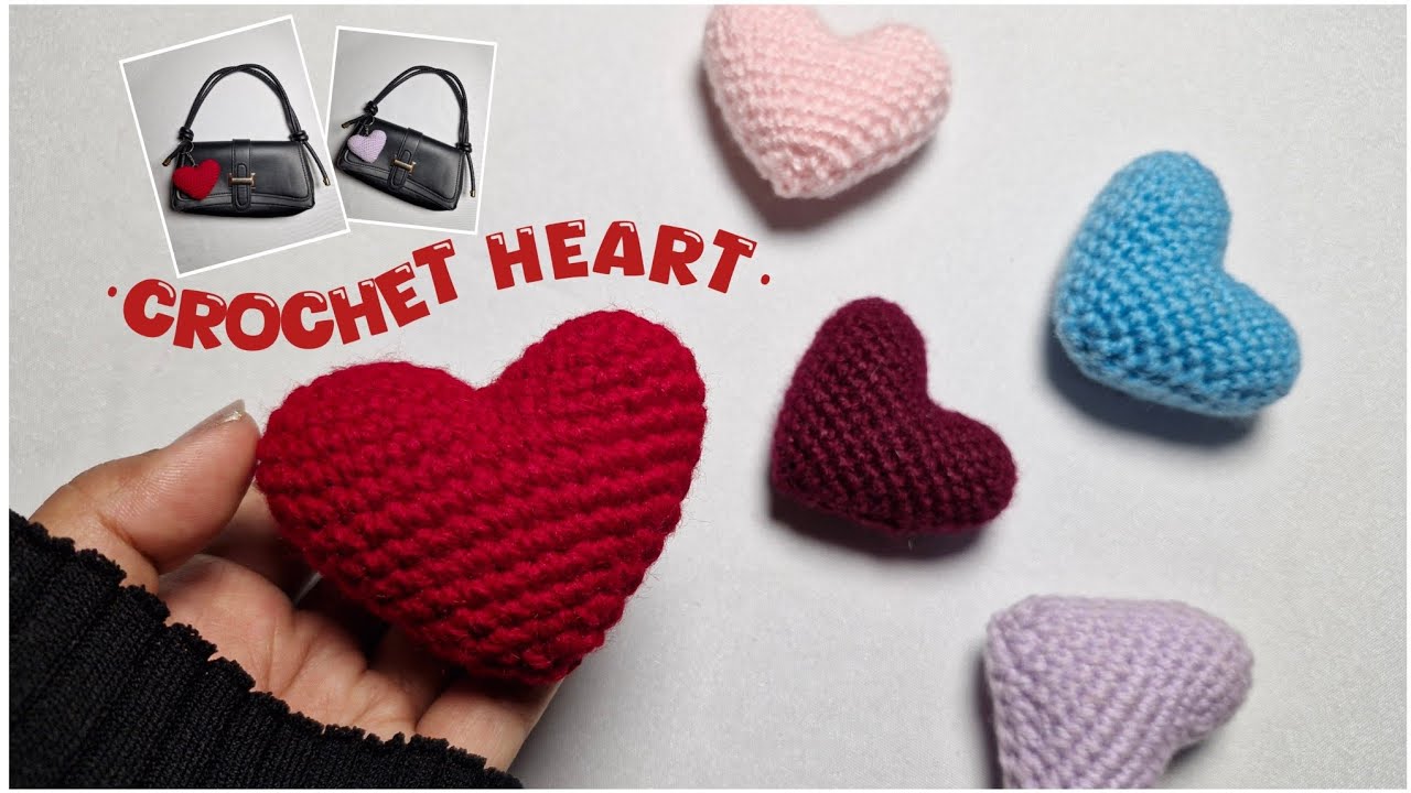 Crochet heart Keychain tutorial | How to Crochet heart amigurumi | Step-by-step tutorial 