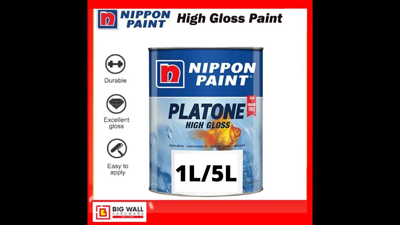 1L /5L Nippon Paint Platone High Gloss Wood & Metal Paint Cat Kayu ...