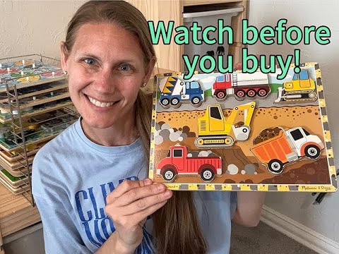 Melissa & Doug Construction Vehicles Wooden Puzzle Review | Check It Out Up Close!