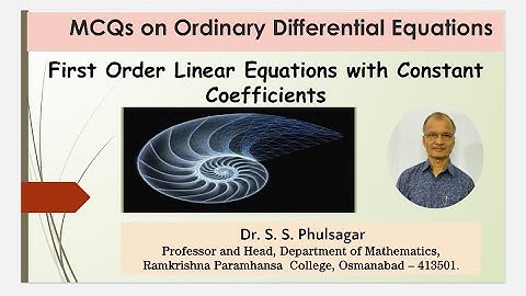 MCQs on Ordinary Differential Equations.