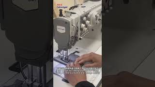 Intensive direct drive, double needle compound feed sewing machine#leathersewing  #carinterior