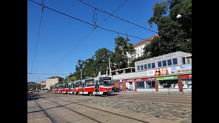 MHD Brno | Jízda trojčetem T6A5 1213+1214+1215 linka 1 DPMB | Brno 4K