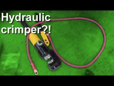 Crimping battery cables with Penson 10 ton Hydraulic crimper, DIY Custom power cables