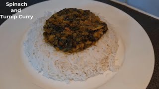 Vegetarian recipe - Spinach and Turnip Curry