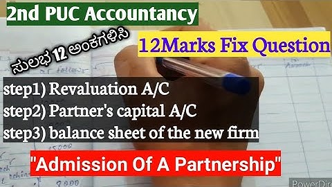 2nd PUC Admission Of A Partnership 12marks fix questions solution