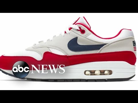 Nikes SLAVE SNEAKERS Betsy Ross Flag Scandal Town 