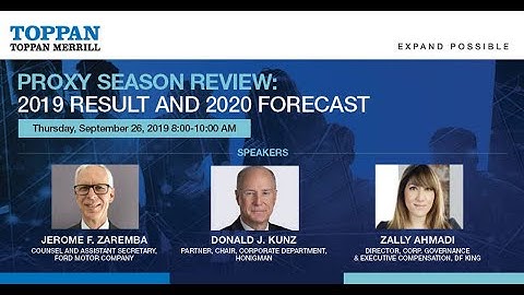 Proxy Season Review: 2019 Result and 2020 Forecast