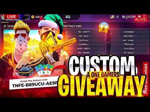 FREE FIRE LIVE CUSTOM ROOM GIVEAWAY | FF LIVE TEAM CODE GIVEAWAY | FF LIVE GIVEAWAY DJ ALOK |FF LIVE