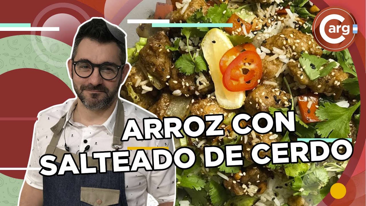 ARROZ CON SALTEADO DE CERDO ESTILO ORIENTAL
