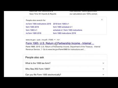 Como encontrar a forma de 1065 Parceria Renda US Tax Return on-line