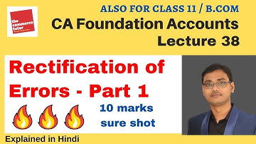 L-38: Rectification of Errors Part 1- Types of Errors - Class 11/CA Foundation
