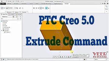 PTC CREO Parametric 5.0 | Pro/E | extrude command for 3D modeling