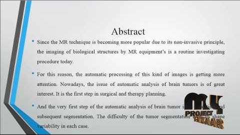 Brain Tumor Segmentation Using CNN in MRI Images | Final Year Projects 2016 - 2017
