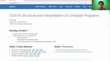 61A Fall 2018 Lecture 17 Video 1