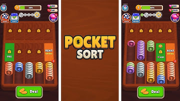 Pocket Sort: Coin Merge Puzzle Gameplay Levels 1-5 