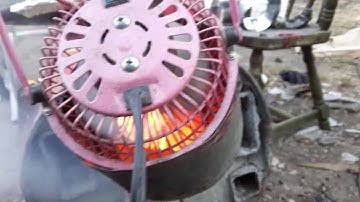 Rocket mass heater forced secondary air into wood pellet burning burn and vortex chamber test.