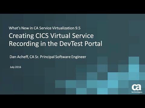 Creating a CICS Virtual Service Recording - CA Service Virtualization 9.5