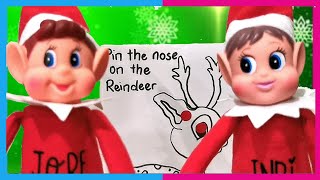 Elf on the shelf, Day 2 - Pin the nose on the Reindeer | kids videos for kids