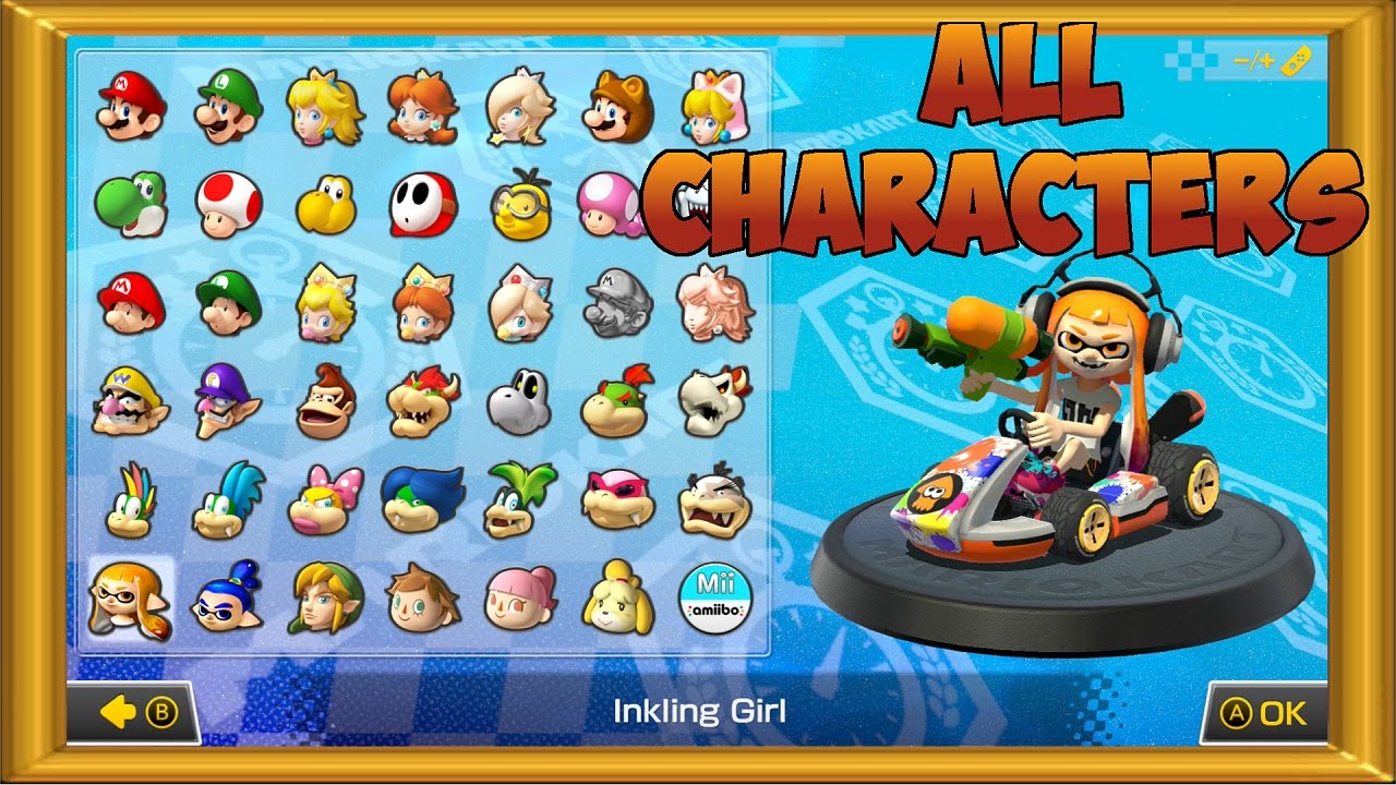 mario kart 8 deluxe all characters icons