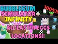 ALL 9 EASTER EGG LOCATIONS IN THE EASTER UPDATE IN BUBBLEGUM SIMULATOR INFINITY | Roblox