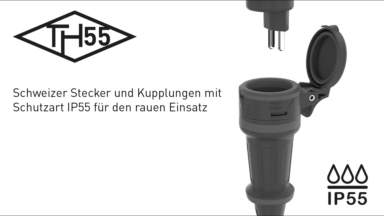 Stecker MH Typ 13 3-polig mit 10A Sicherung schwarz IP55 - MAX